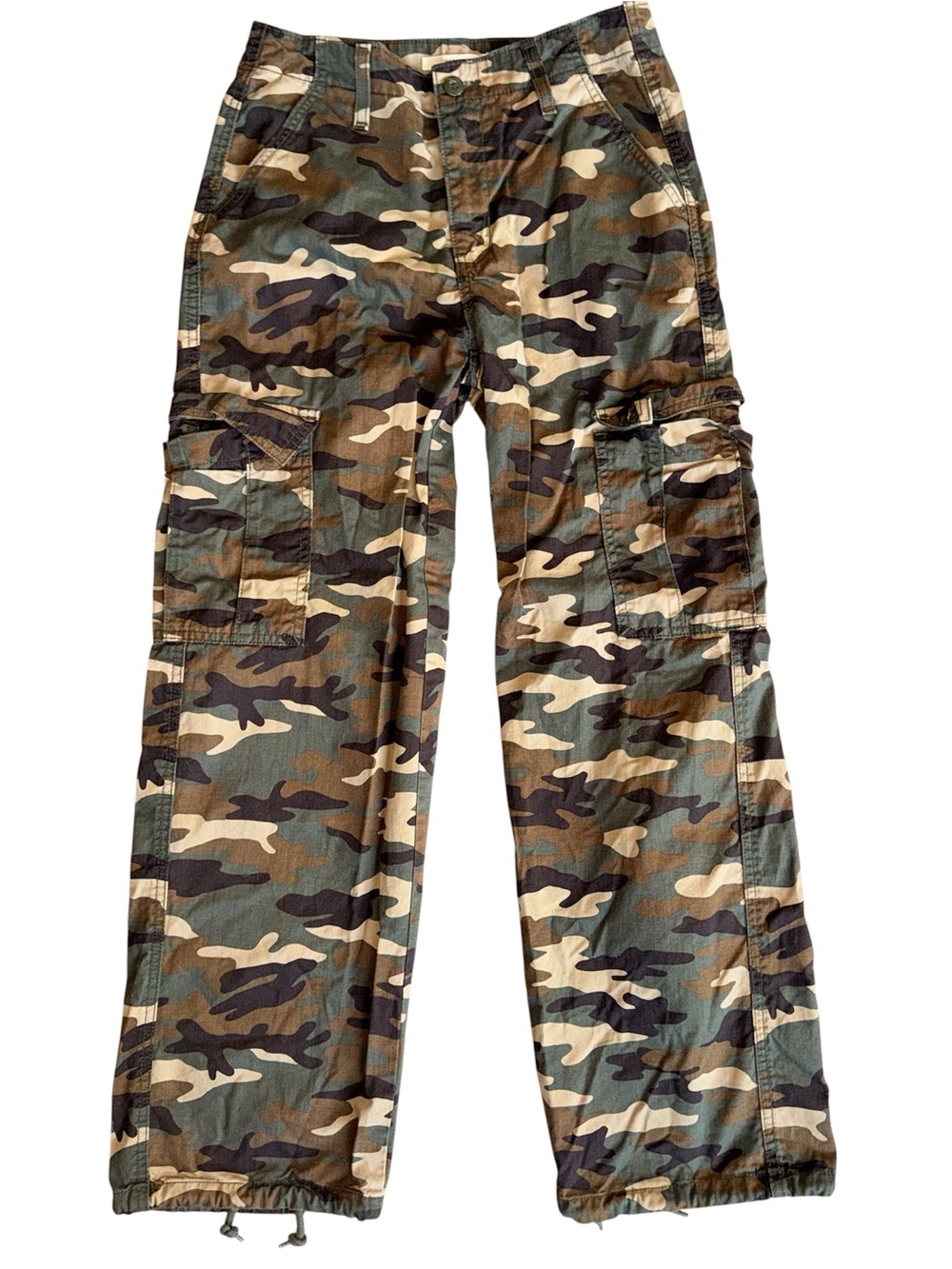 Title: Levi’s ’94 Baggy Camo Cargo Pants W25 L30 Green Brown Woodland EUC